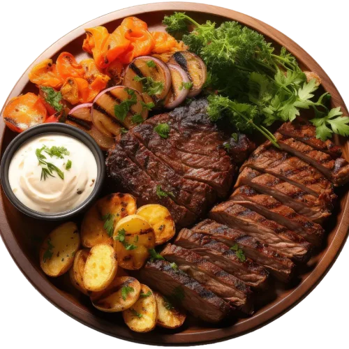 Repas de steak grillé
